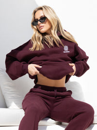 Iris Oversized Hoodie - Deep Burgundy