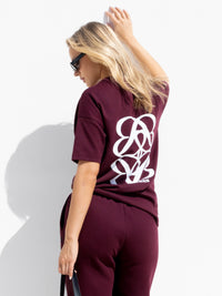 Iris Oversized T-Shirt - Deep Burgundy