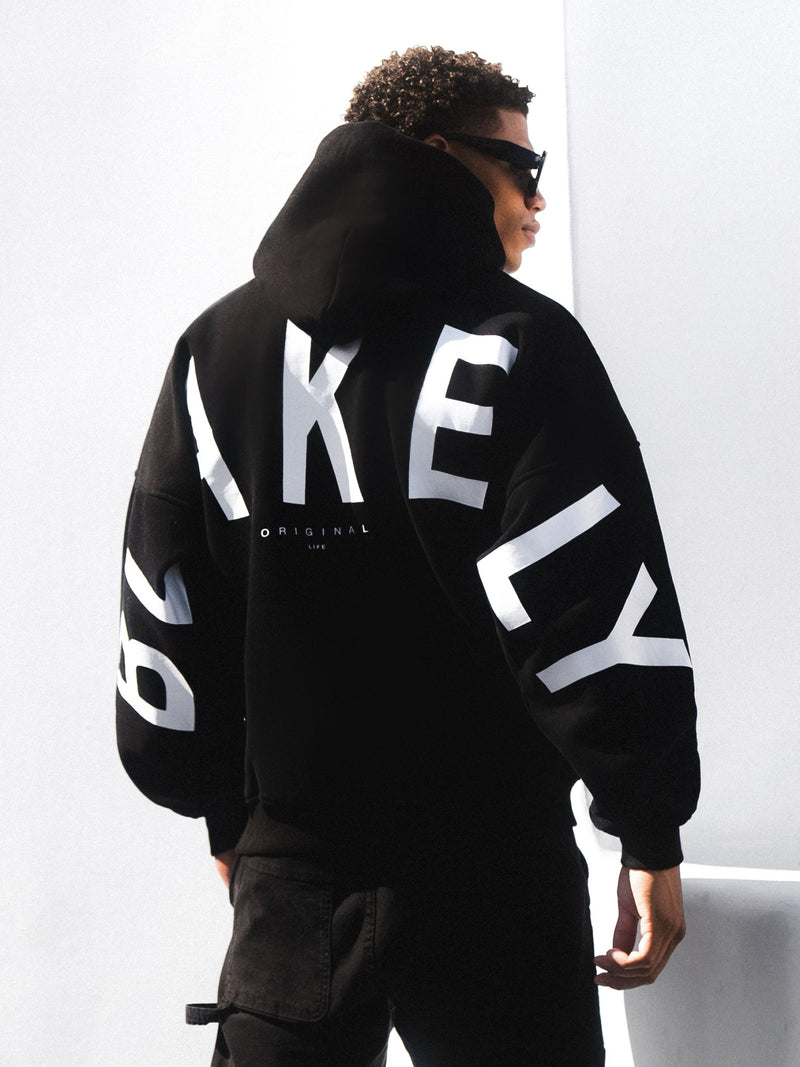 Buy Blakely Idris Oversized Black Hoodie Free standard delivery