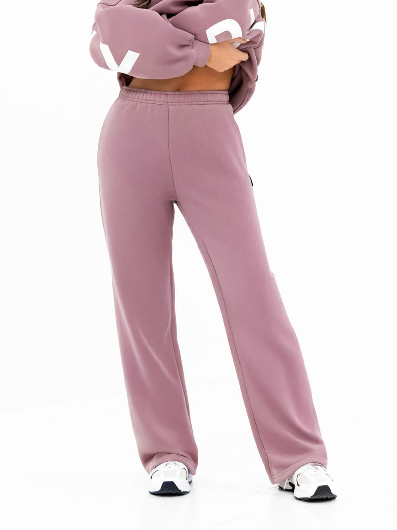 Isabel Wide Leg Sweatpants - Rose poussiéreux