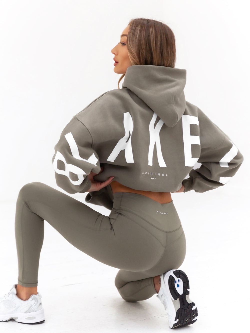 Isabel Oversized Hoodie - Marl White & Aqua