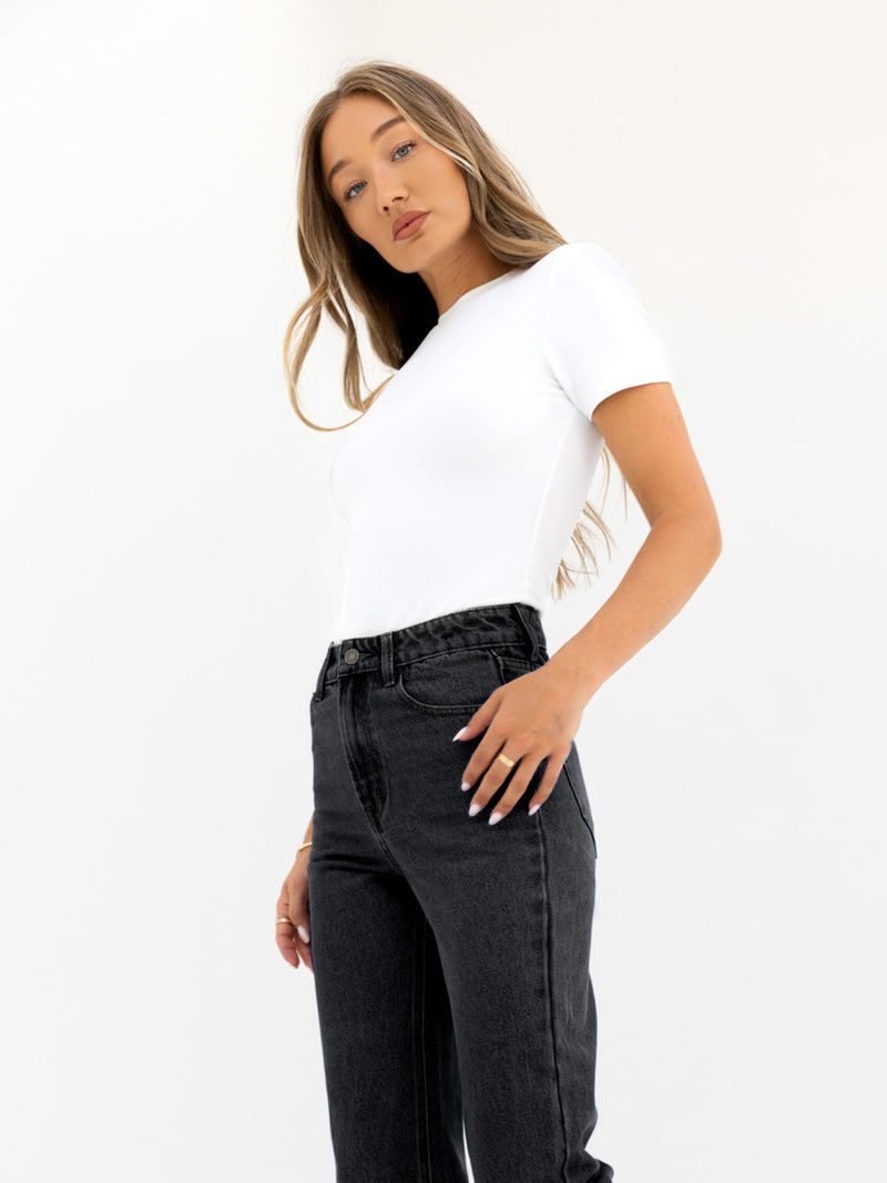 Blakely Straight Cut Jeans - Washed Black