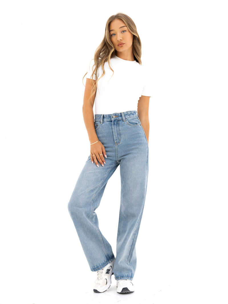 Blakely Wide Leg Jeans - Faded Blue