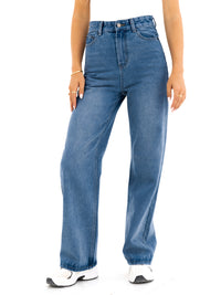 Blakely Wide Leg Jeans - Mittelblau