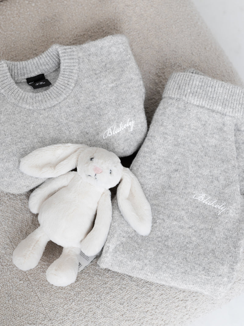 Mini Knitted Jumper - Marl Grey