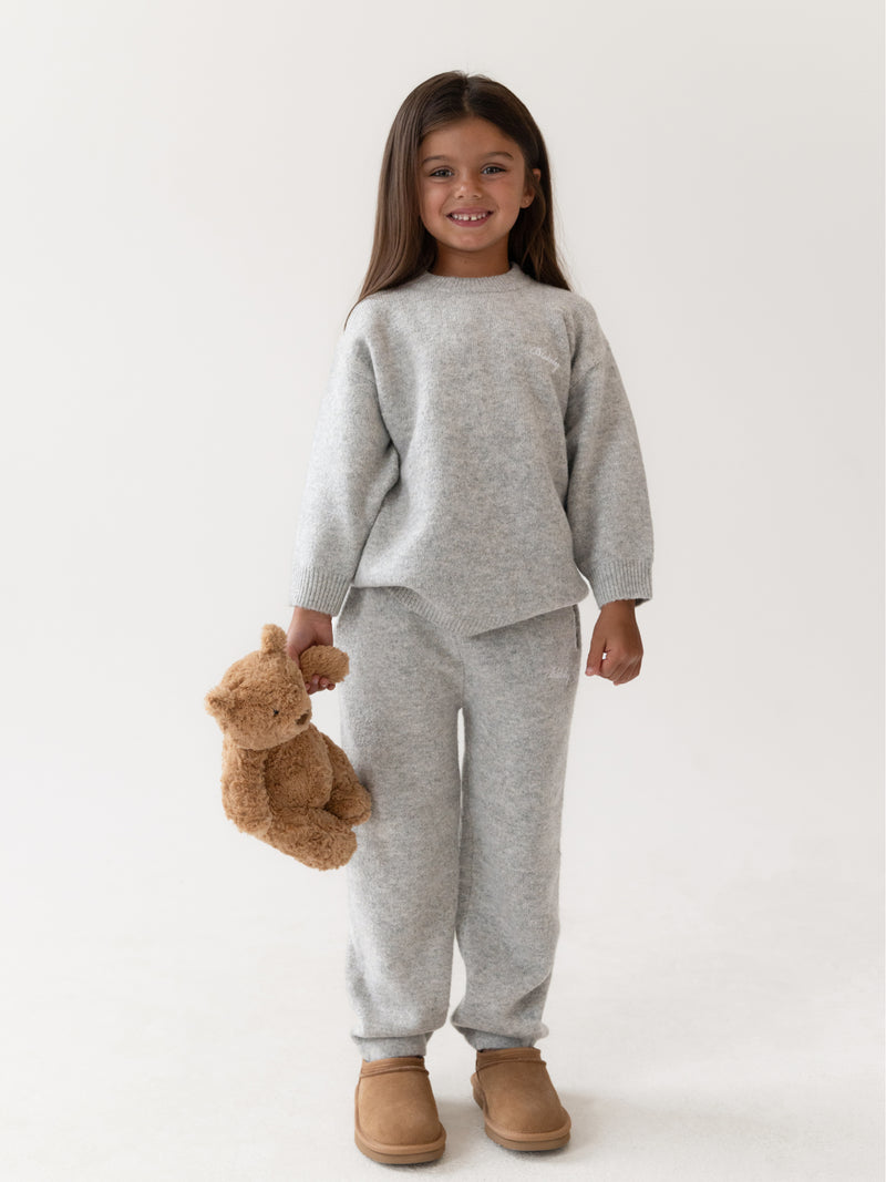 Mini Knitted Sweatpants  - Marl Grey