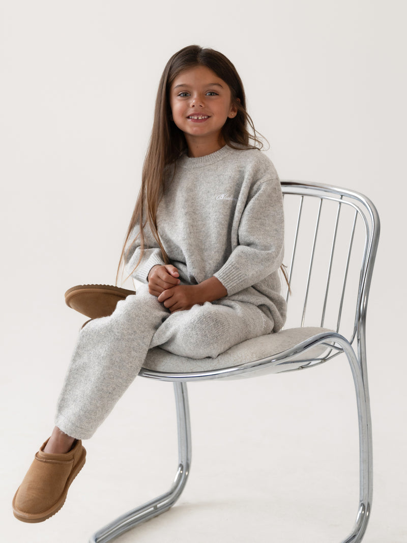 Mini Knitted Sweatpants  - Marl Grey