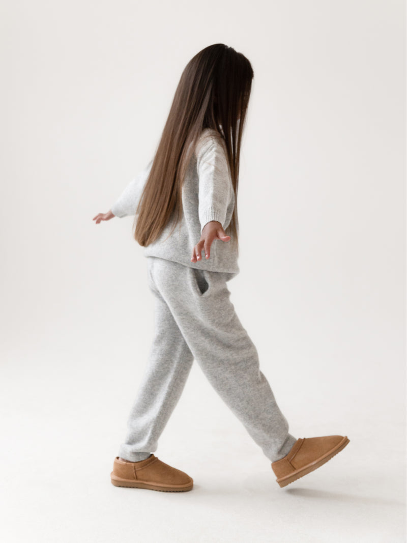 Mini Knitted Sweatpants  - Marl Grey