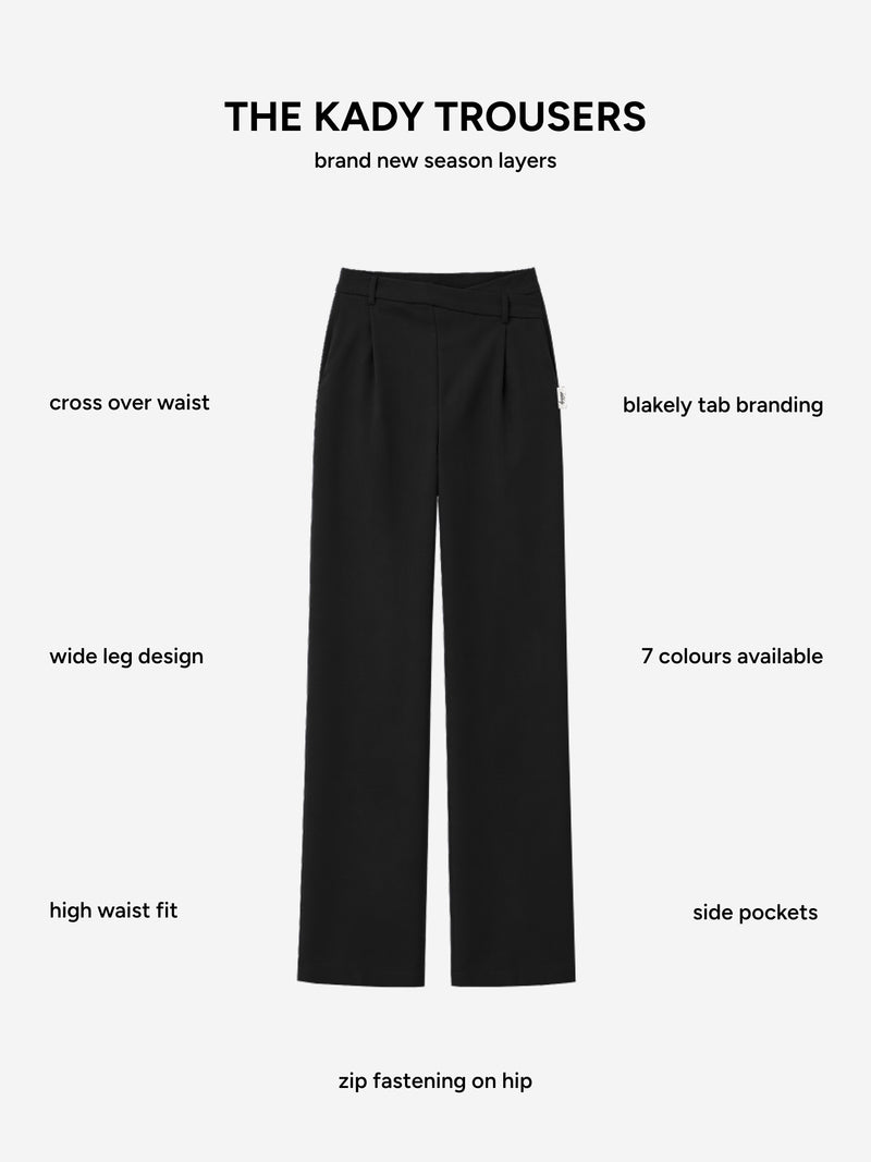 Kady Cross Over Trousers - Zwart