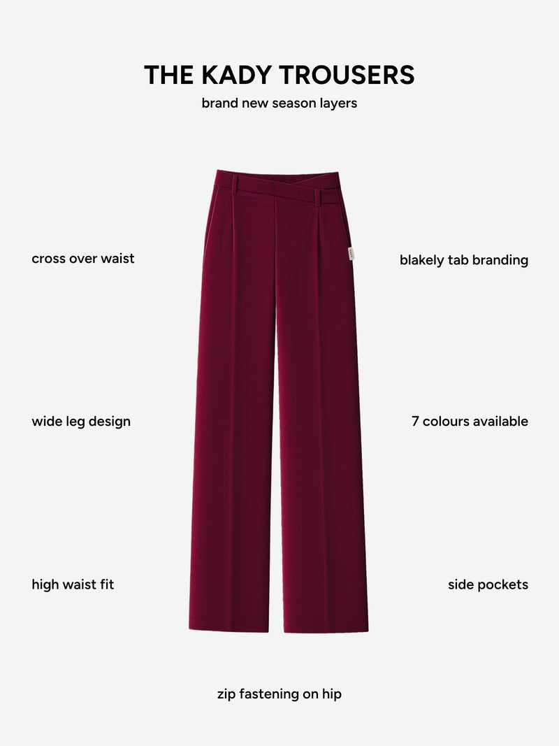Kady Cross Over Trousers - Burgund