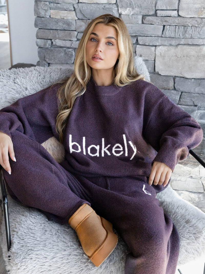 Mabel Oversized Knitted Jumper - Plum