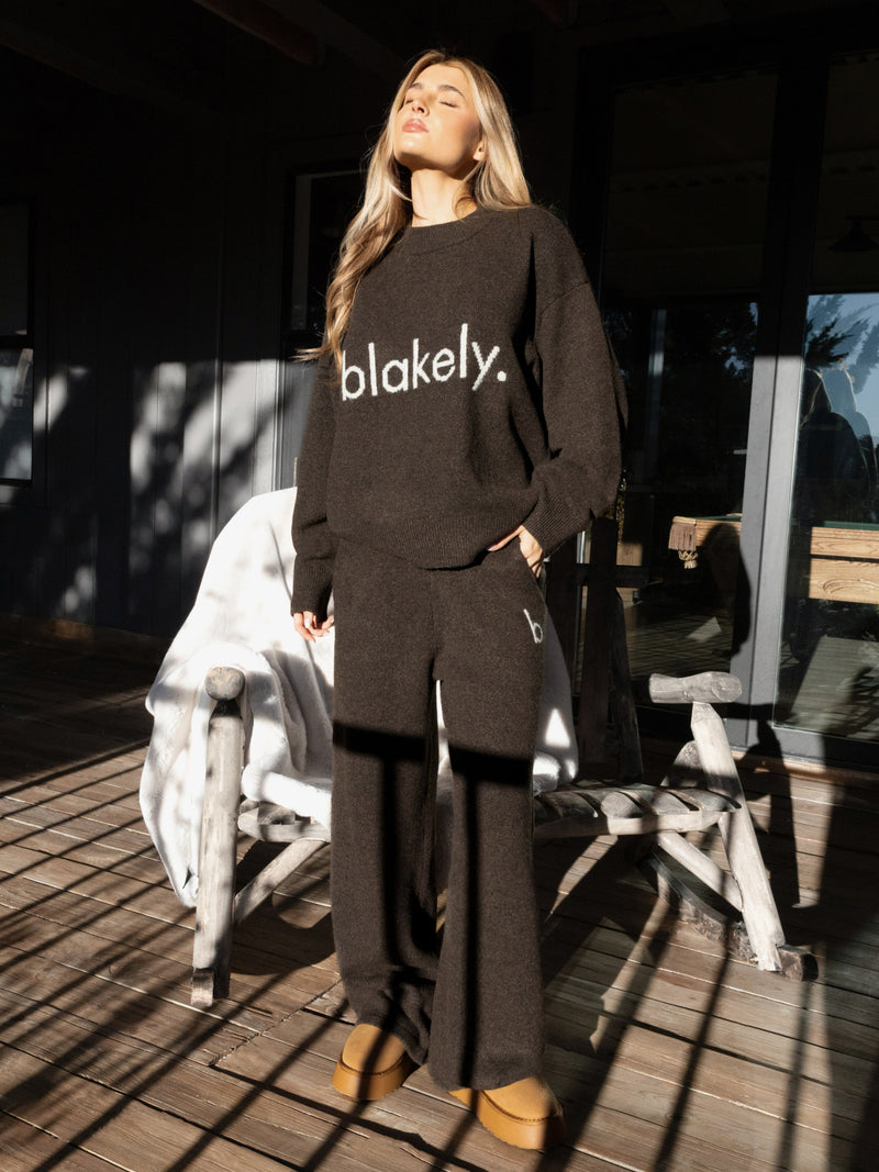 Mabel Oversized Knitted Jumper - Chocolate Brown