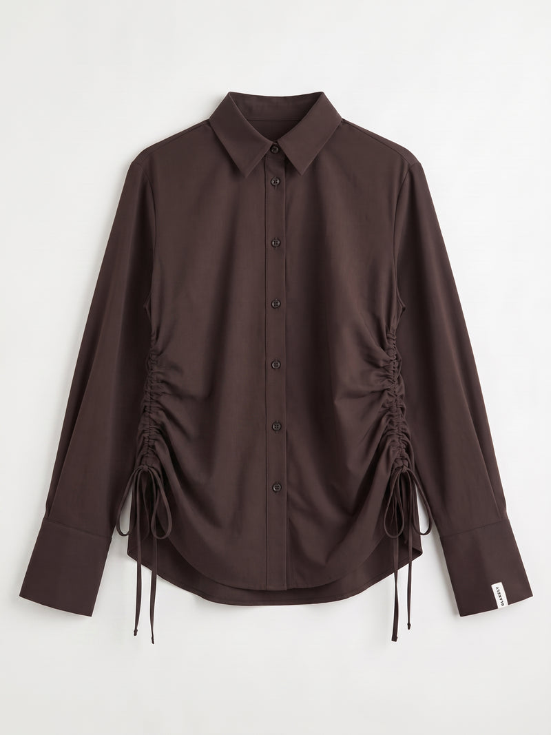 Kaia Oversized Poplin Shirt - Mocha Brown