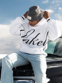 Abel Relaxed Script Hoodie - Mergelweiß