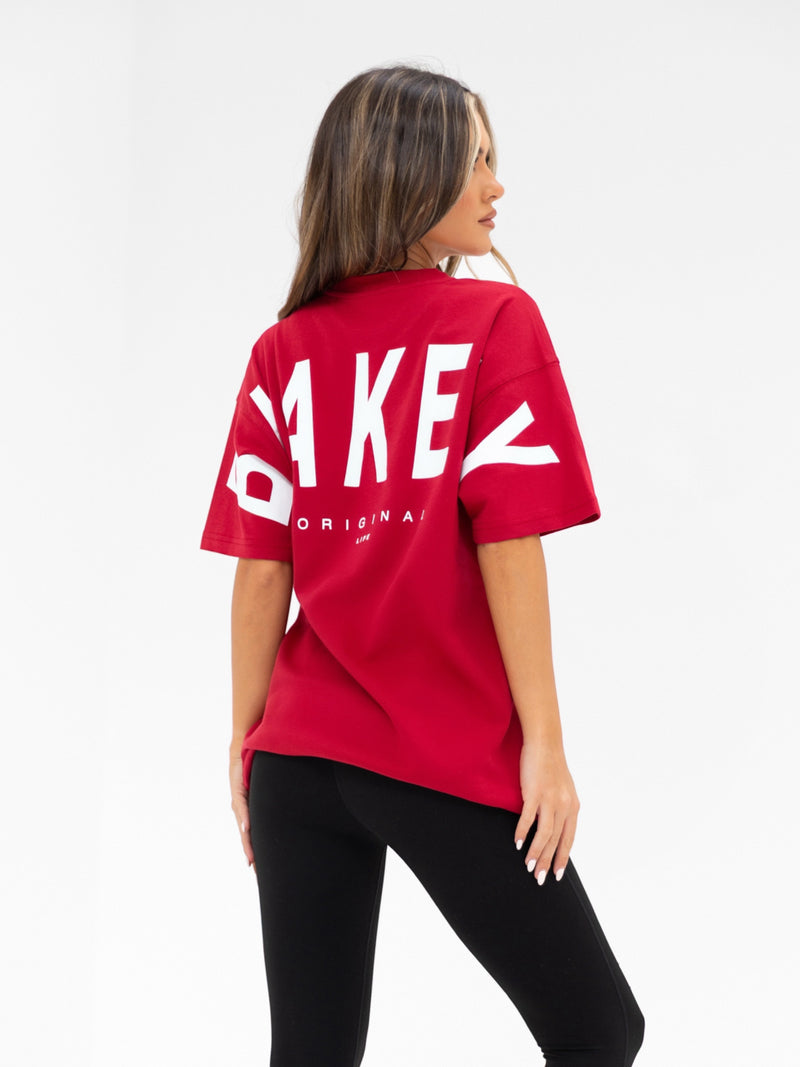 Isabel Oversized T-Shirt - Kirschrot