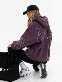 Borg Isabel Oversized Hoodie - Pflaume