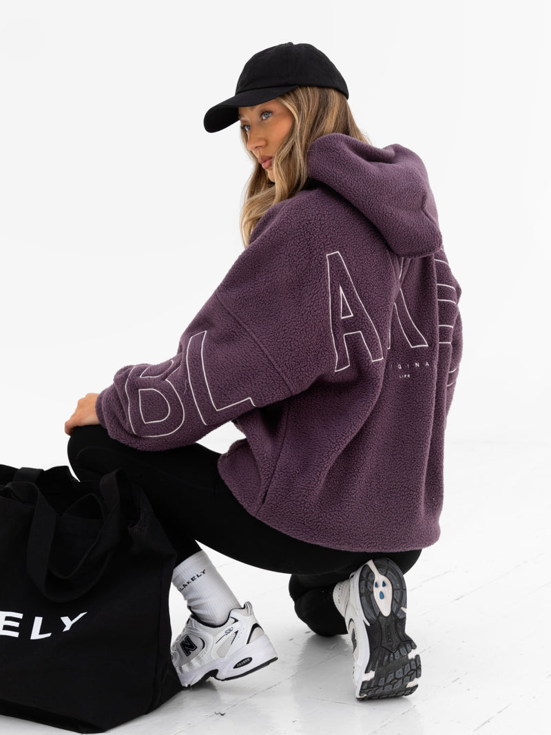 Borg Isabel Oversized Hoodie - Pflaume