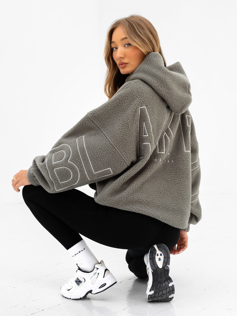 Borg Isabel Oversized Hoodie - Safarigrün