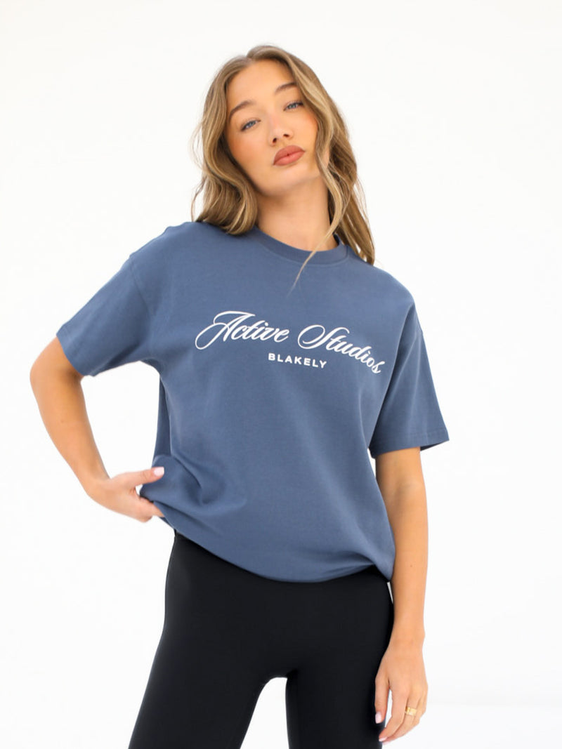 Off Duty Oversized T-Shirt - Steel Blue
