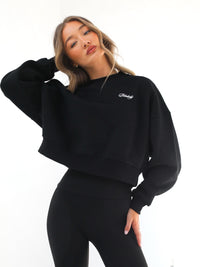 Off Duty Cropped Jumper - Schwarz
