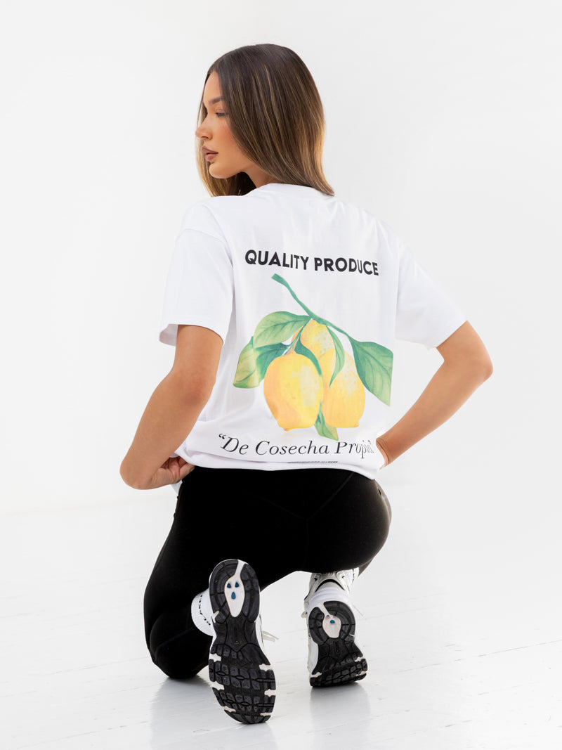 Lia Lemon Oversized T-Shirt - Weiß