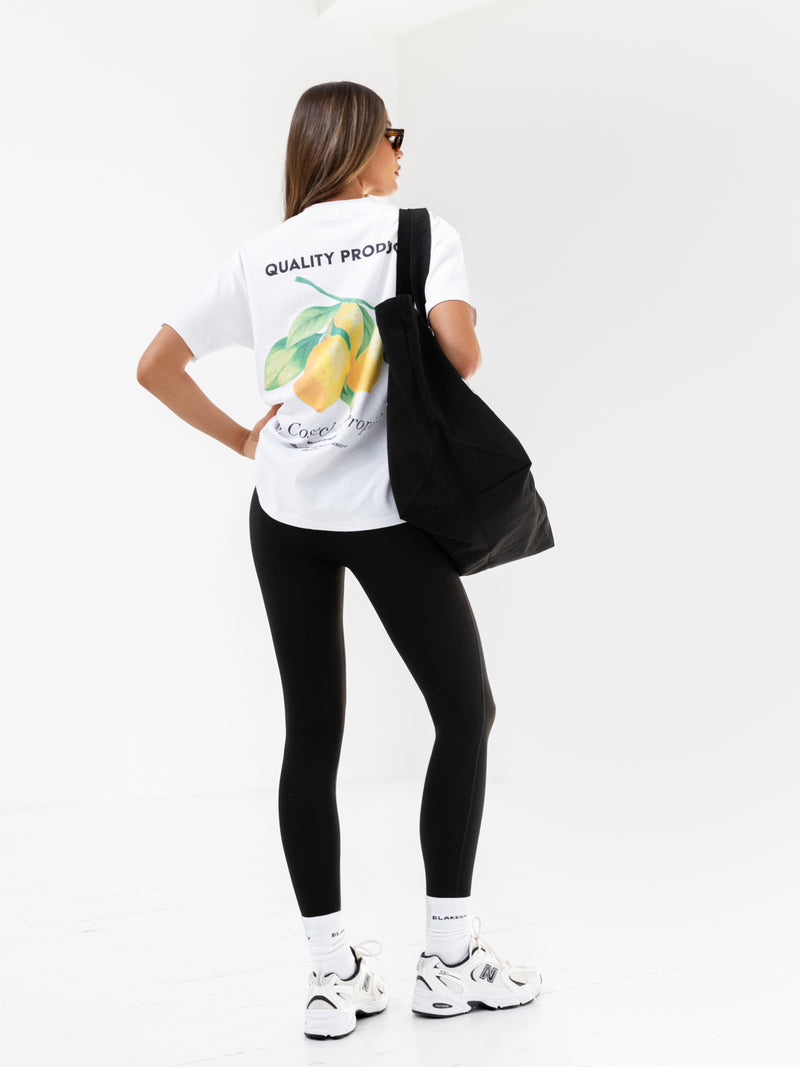 Lia Lemon Oversized T-Shirt - Weiß