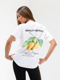 Lia Lemon Oversized T-Shirt - Weiß