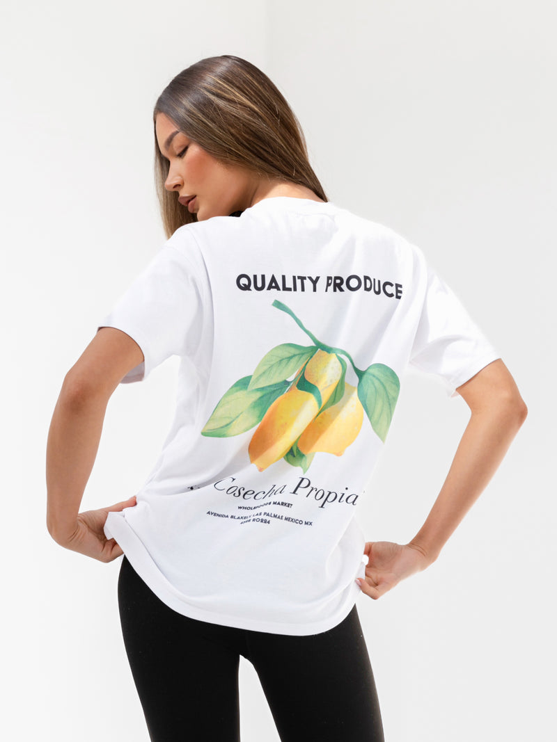Lia Lemon Oversized T-Shirt - Weiß