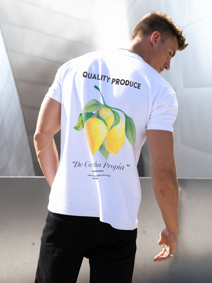 Lemon Print Relaxed T-Shirt - White