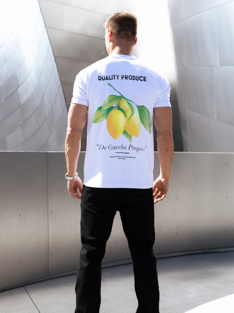 Lemon Print Relaxed T-Shirt - White