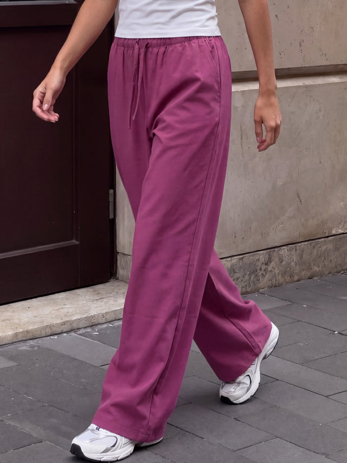 Maya Wide Leg Trousers - Moerbeiboom
