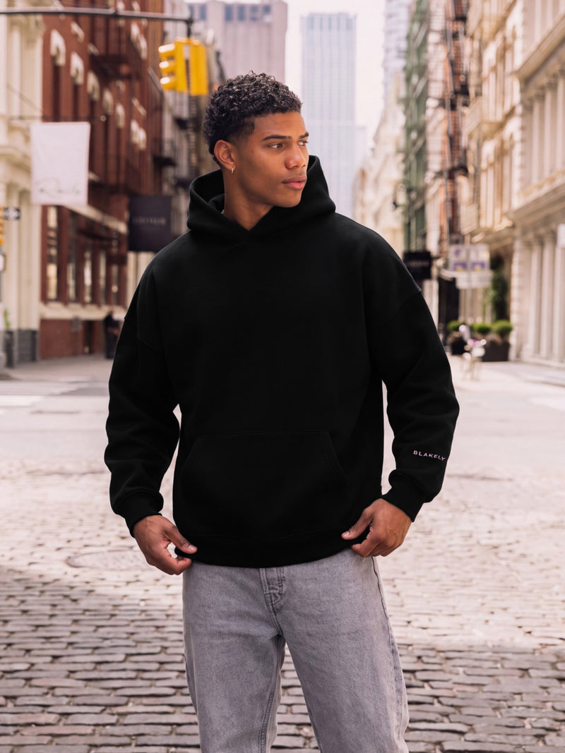 Members Idris Oversized Hoodie - Noire & Rose