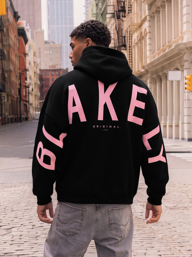 Members Idris Oversized Hoodie - Noire & Rose