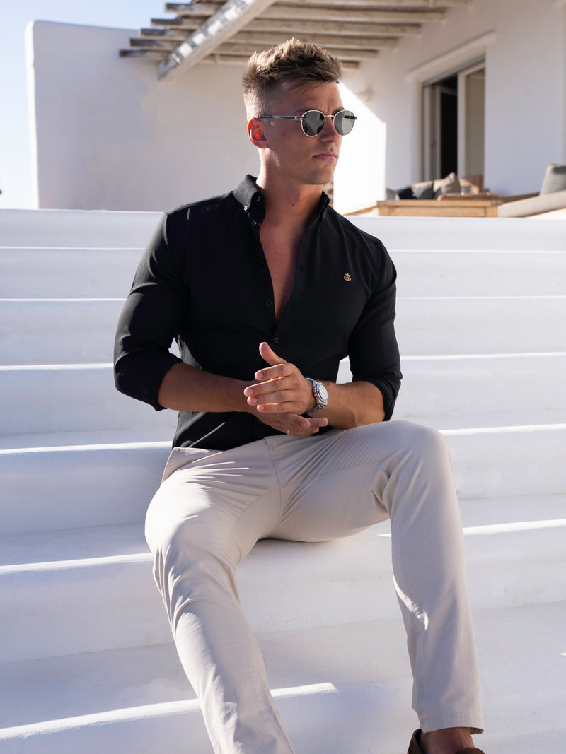 Farringdon Long Sleeve Shirt - Schwarz