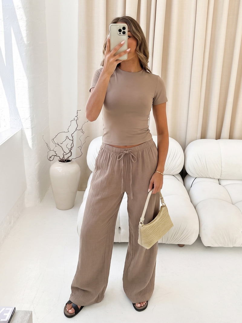 Lucia Baby Tee -Taupe