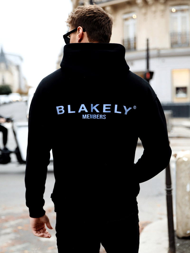 Members Relaxed Hoodie - Black & Blue