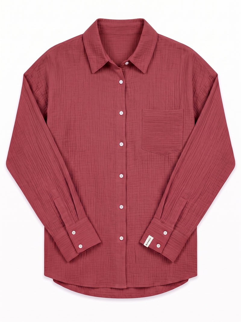 Mila Oversized Shirt - Rouge lavé