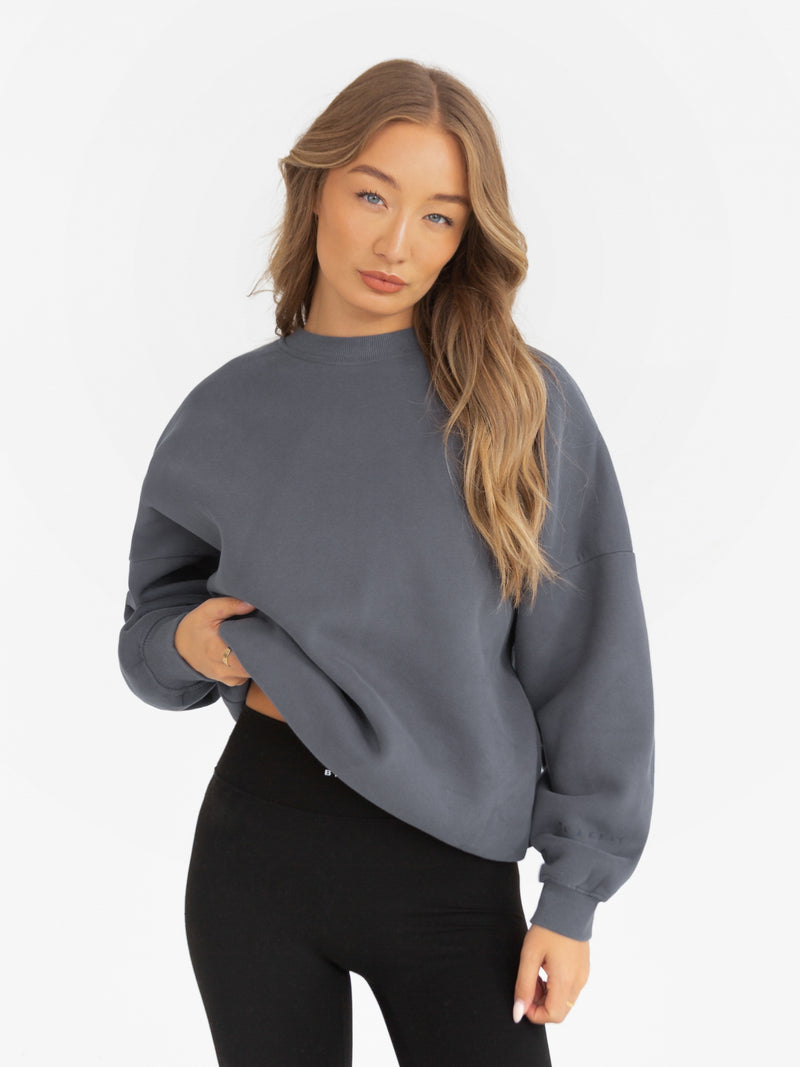 Isabel Tonal Oversized Jumper - Charcoal