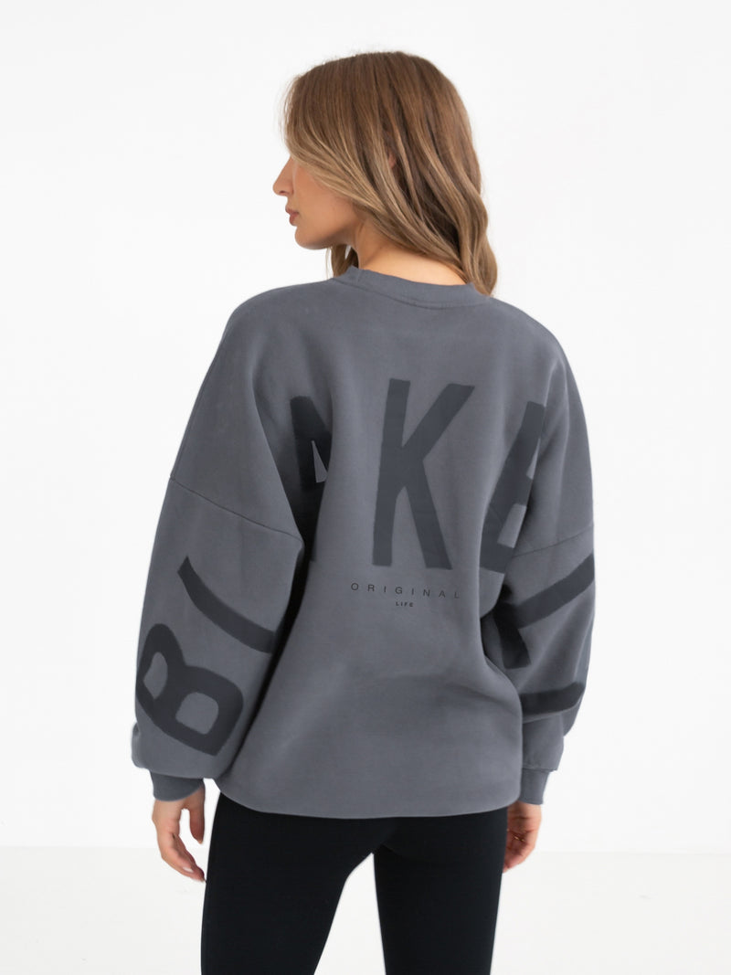 Isabel Tonal Oversized Jumper - Charcoal