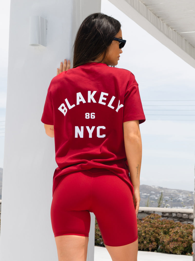 NYC Oversized T-Shirt - Rouge cerise