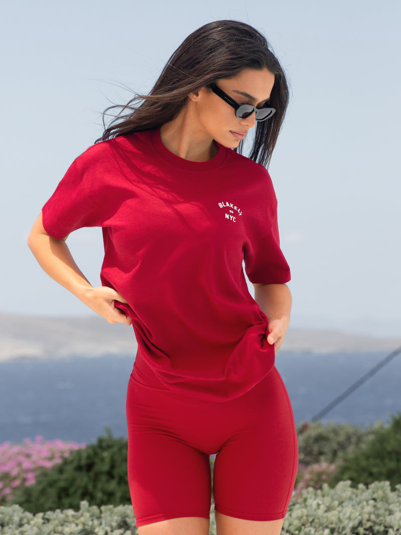 NYC Oversized T-Shirt - Rouge cerise