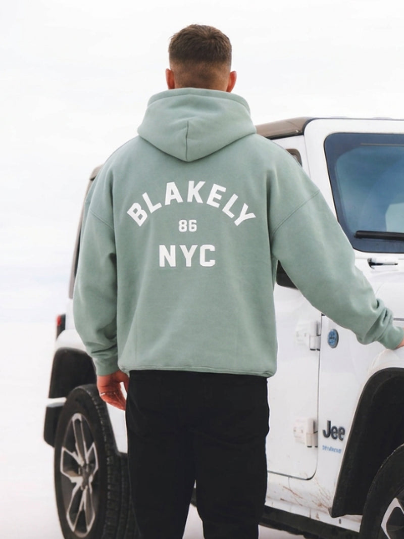 NYC Relaxed Hoodie - Salbeigrün