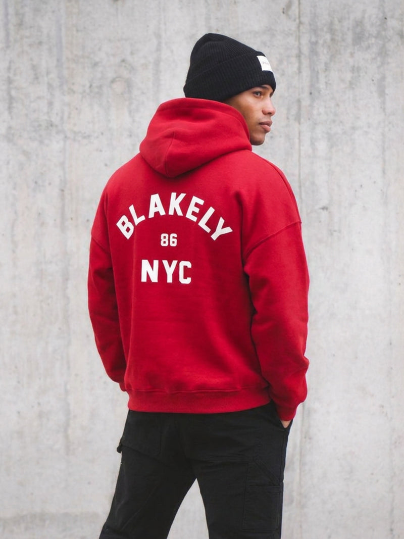 NYC Relaxed Hoodie - Red