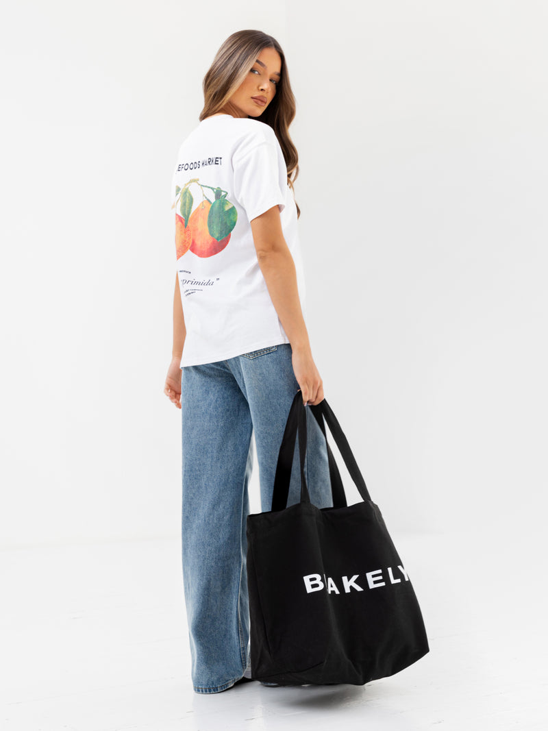 Orla Orange Oversized T-Shirt - Weiß