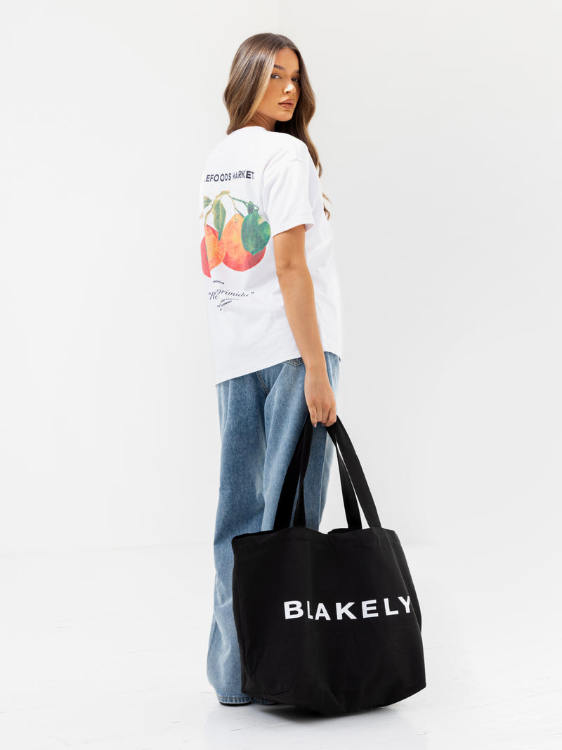 Orla Orange Oversized T-Shirt - Weiß