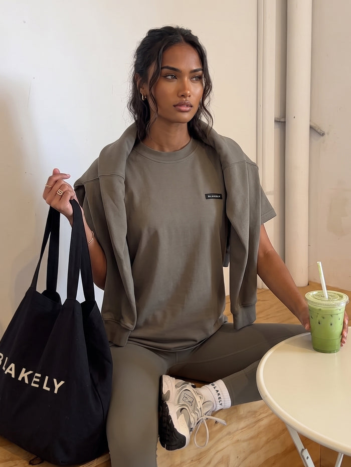 Olivia Oversized T-Shirt - Safari Green