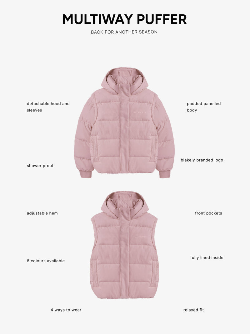 Multiway Puffer Coat 2 - Pink