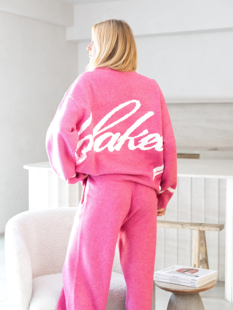 Margot Oversized Knitted Jumper - Raspberry