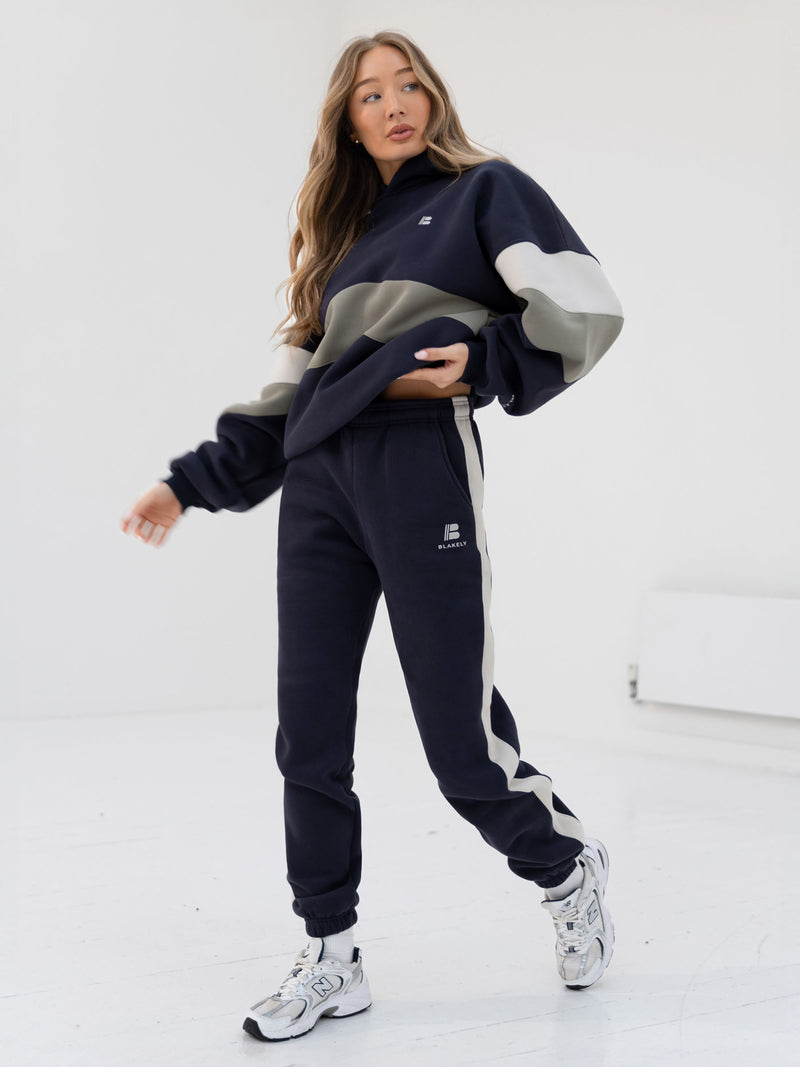 Panel Hoodie & Sweatpants Set - True Navy