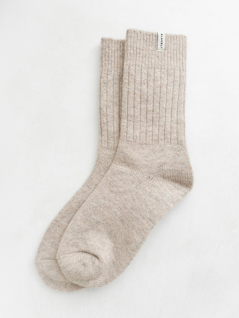 Label Knitted Socks - Geröstetes Taupe